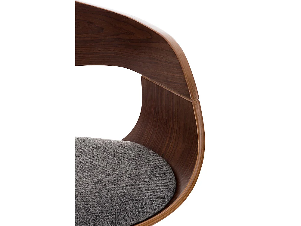 Tabouret de bar - Tissu - Noyer / Gris clair - Kingston