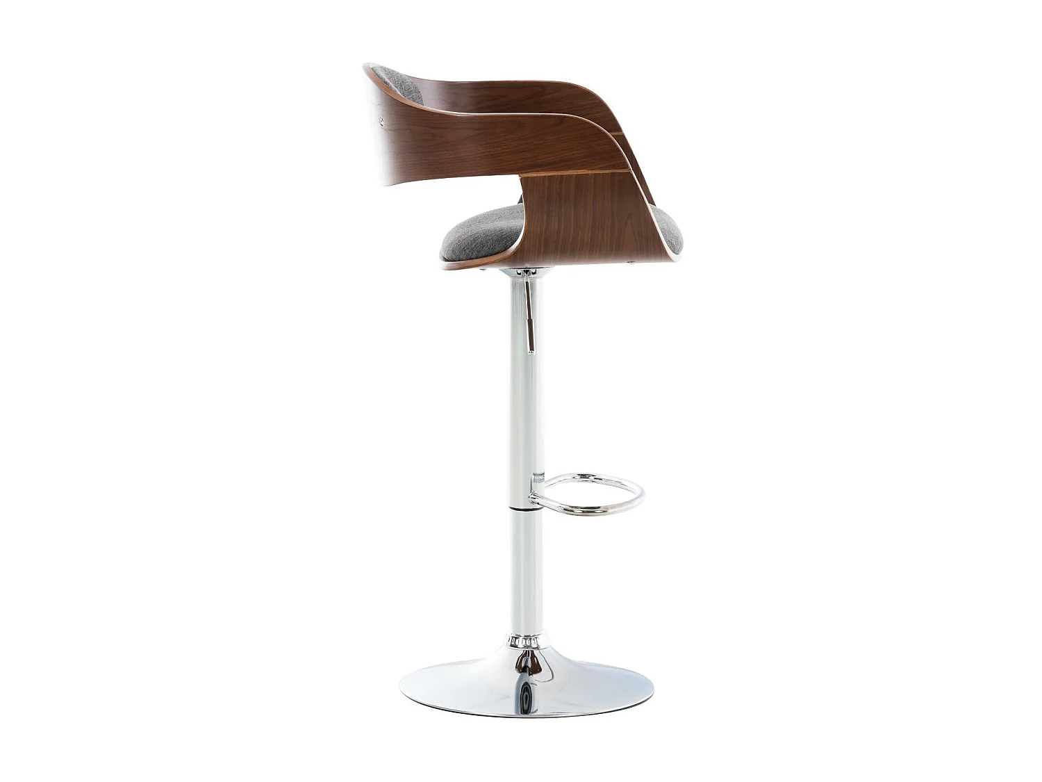 Tabouret de bar - Tissu - Noyer / Gris clair - Kingston
