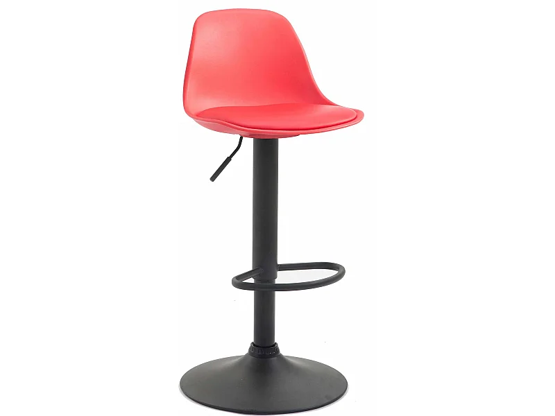 Tabouret de bar - Plastique & Métal - Rouge - Kiel
