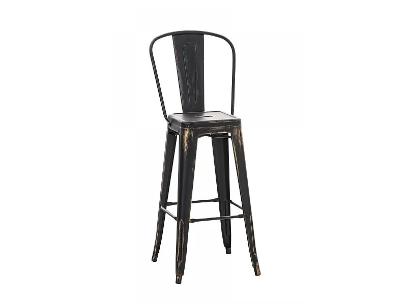 Tabouret de bar - Métal & Métal - Noir-Or - Aiden