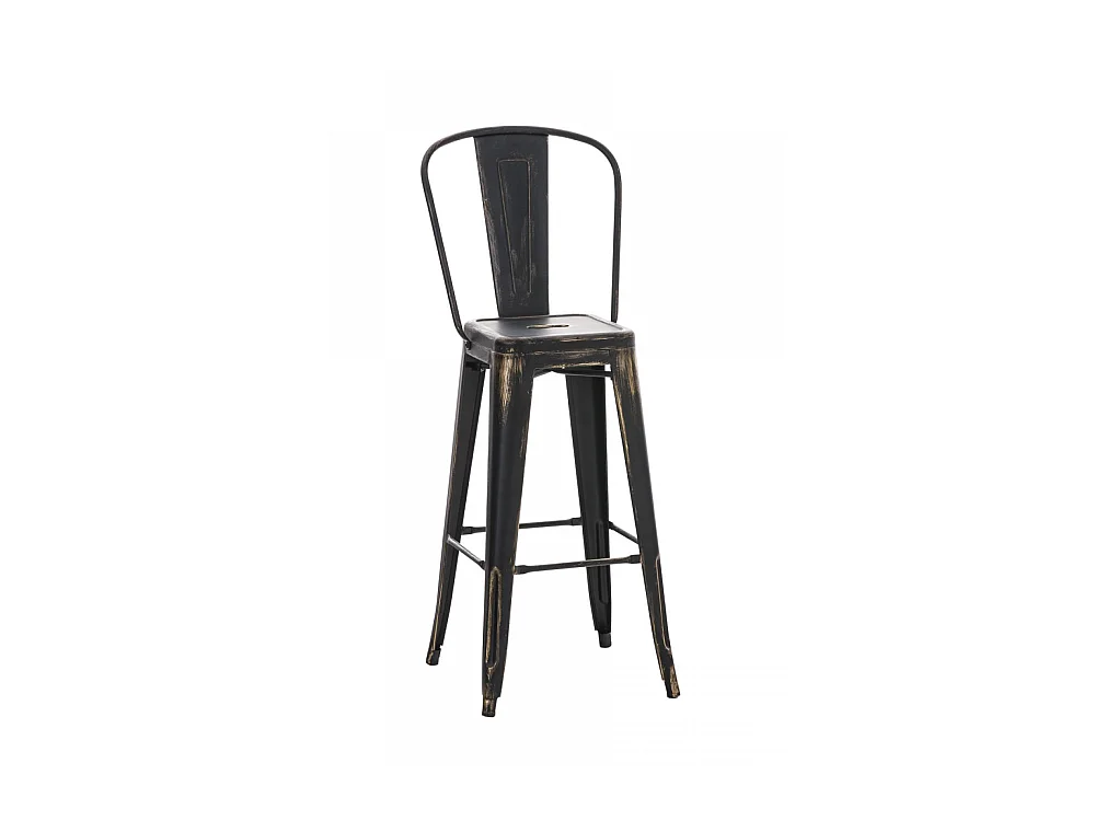 Tabouret de bar - Métal & Métal - Noir-Or - Aiden