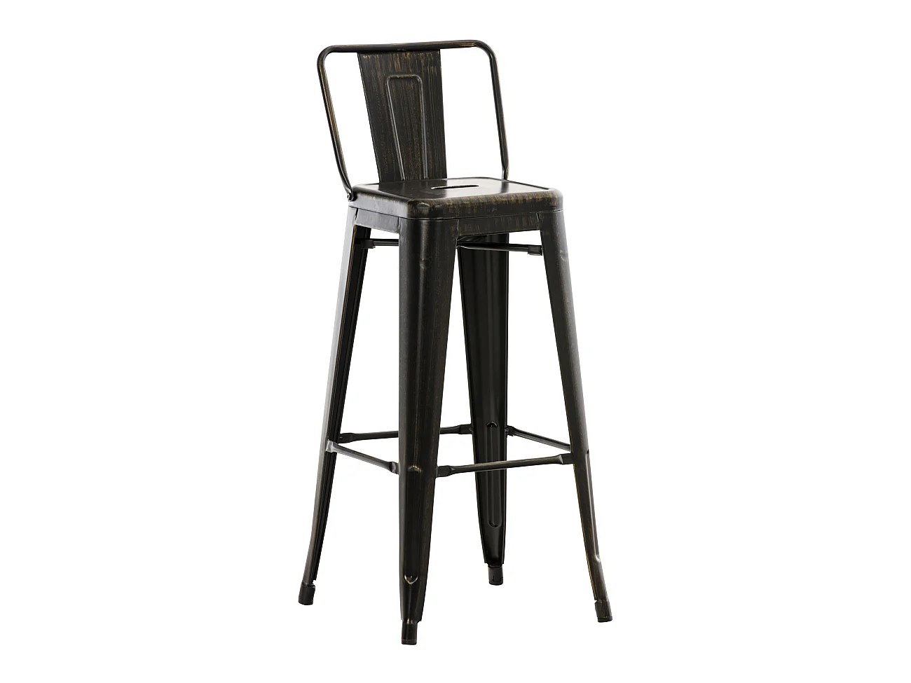 Tabouret de bar - Métal & Métal - Noir-Or - Mason