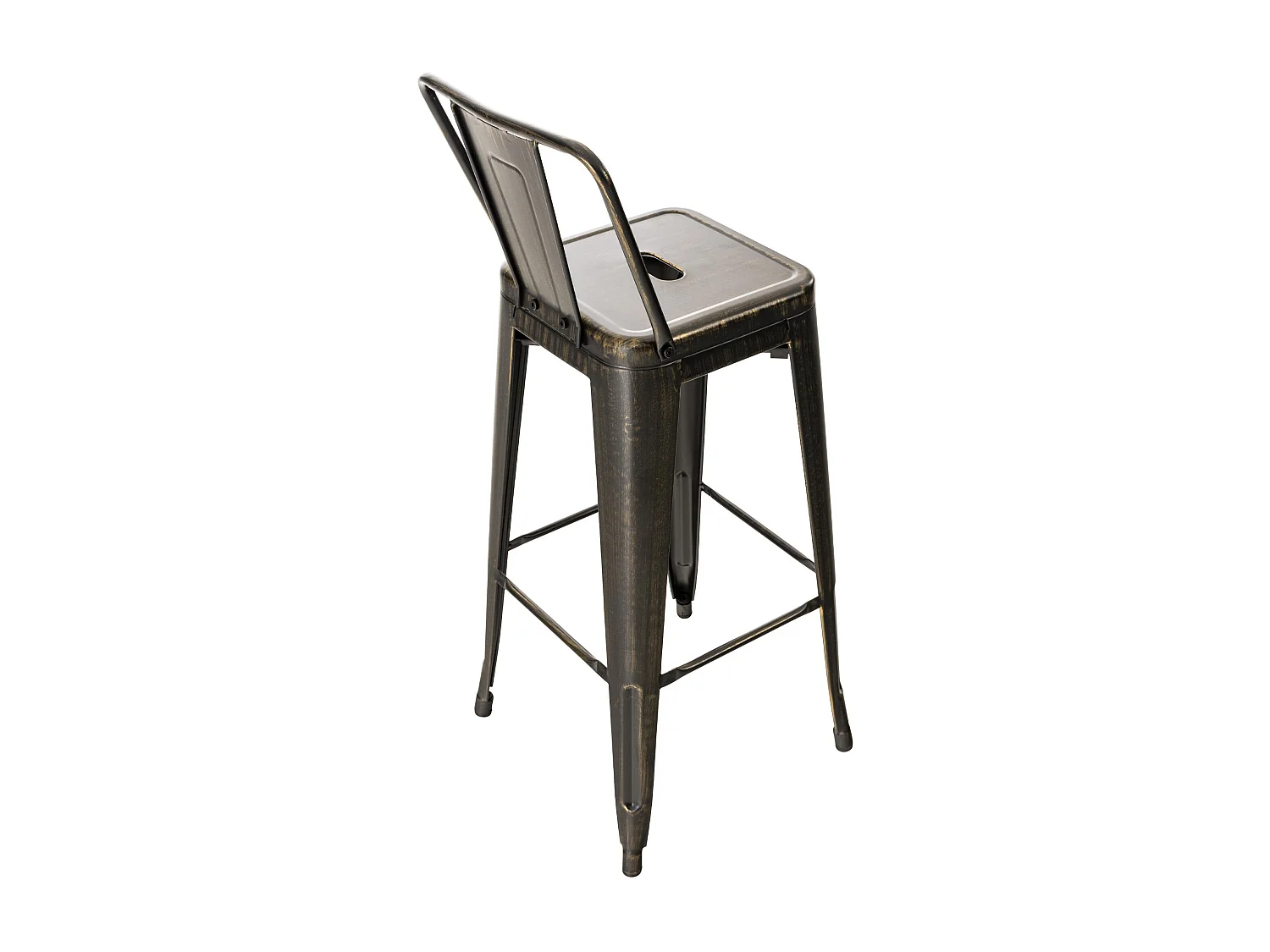 Tabouret de bar - Métal - Noir-Or - Mason