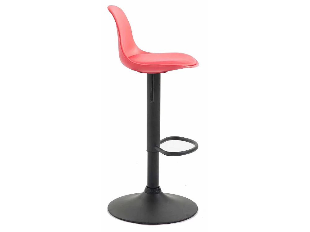 Lot de 2  Tabouret de bar - Similicuir & Noir - Rouge - Kiel