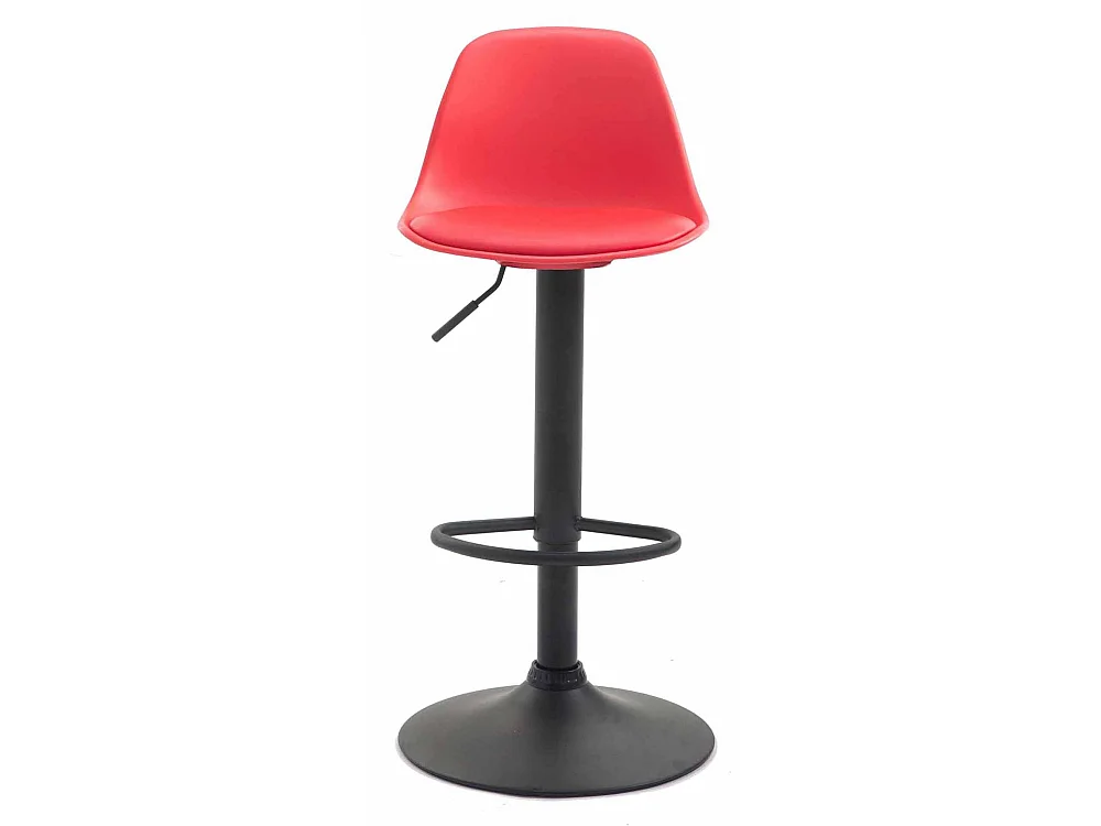 Lot de 2  Tabouret de bar - Similicuir & Noir - Rouge - Kiel