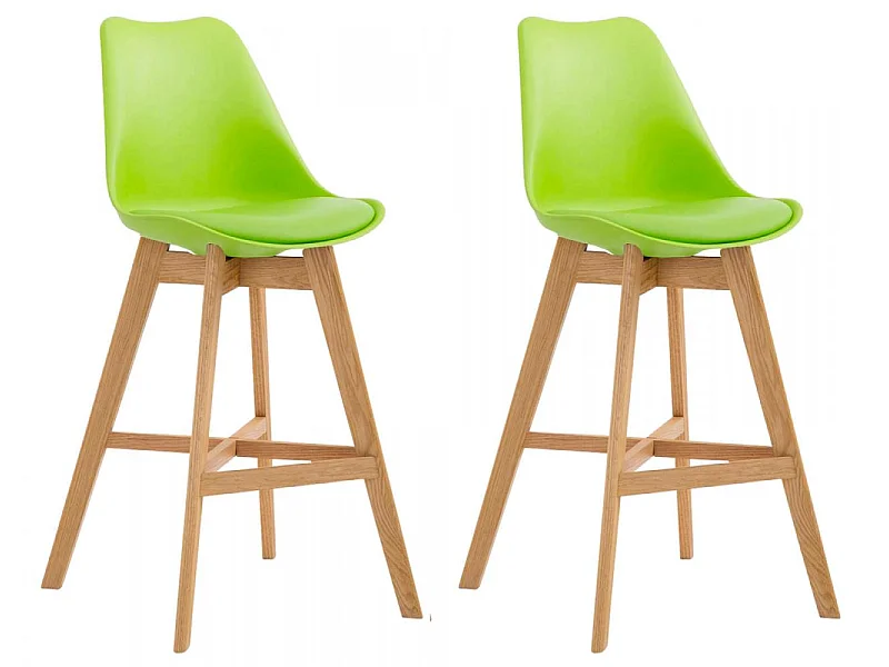 Lot de 2  Tabouret de bar - Plastique & Nature - Vert - Cannes