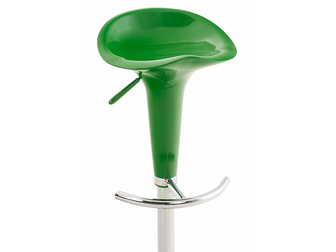 Lot de 2  Tabouret de bar - Plastique & Métal chromé - Vert - Saddle