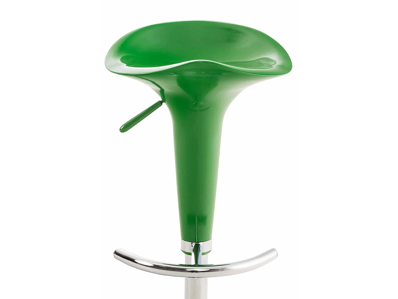 Lot de 2  Tabouret de bar - Plastique & Métal chromé - Vert - Saddle