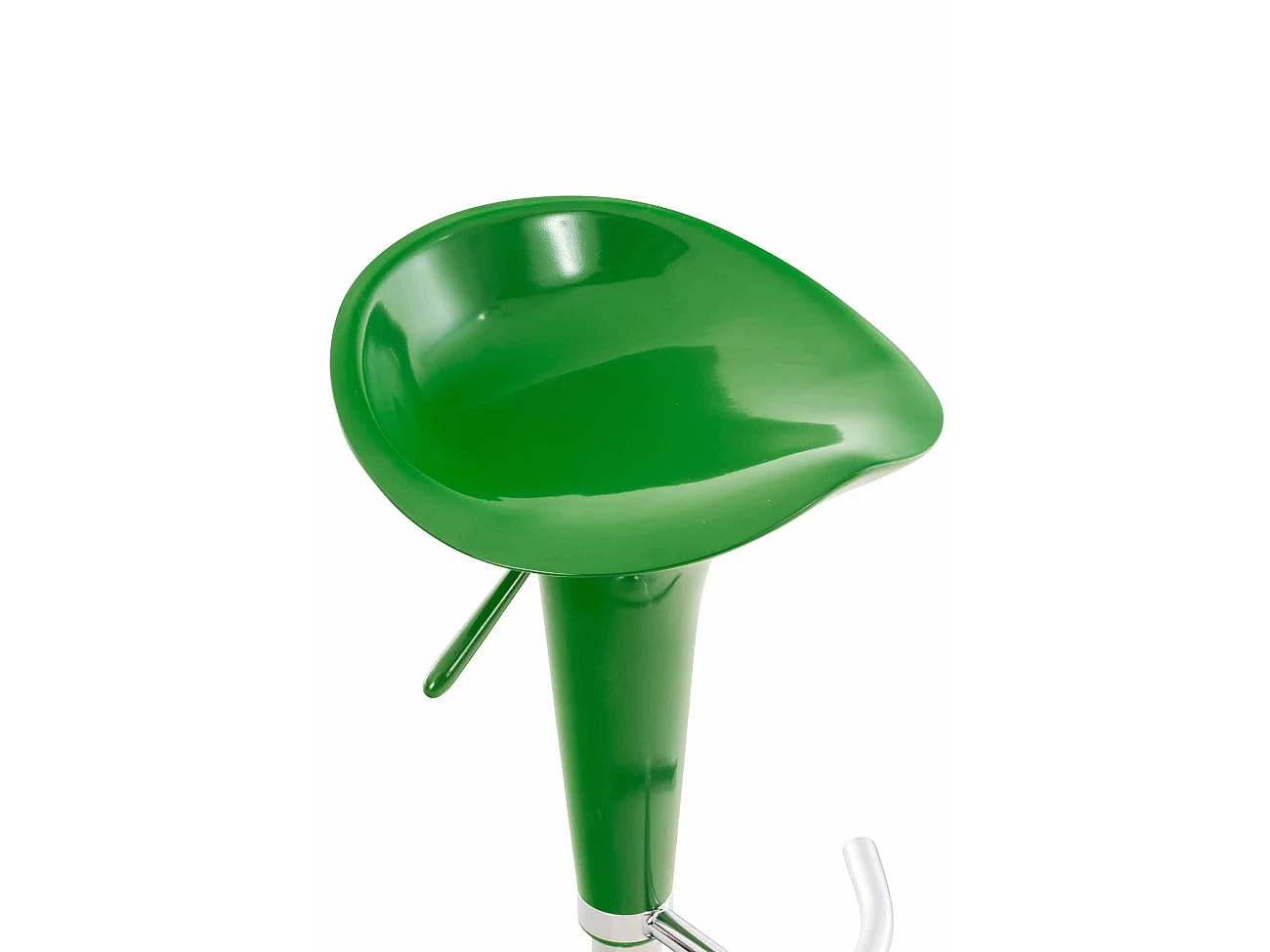Lot de 2  Tabouret de bar - Plastique & Métal chromé - Vert - Saddle
