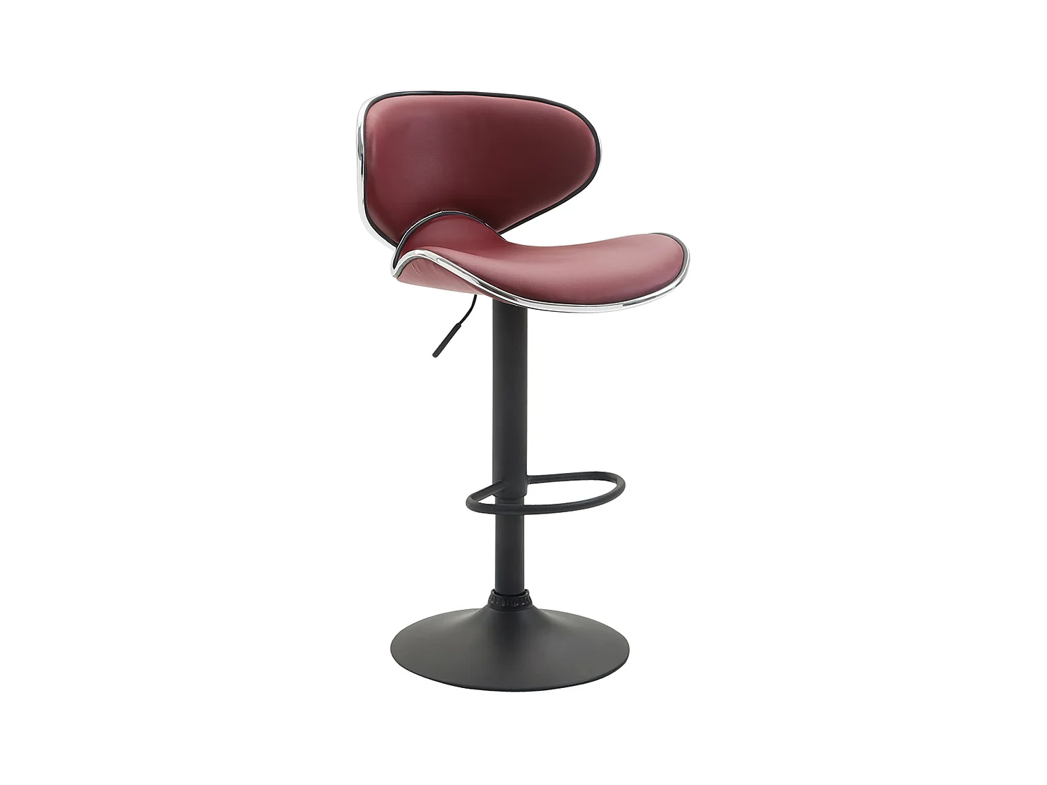 Tabouret de bar - Similicuir & Métal chromé - Bordeaux - Las Vegas V2