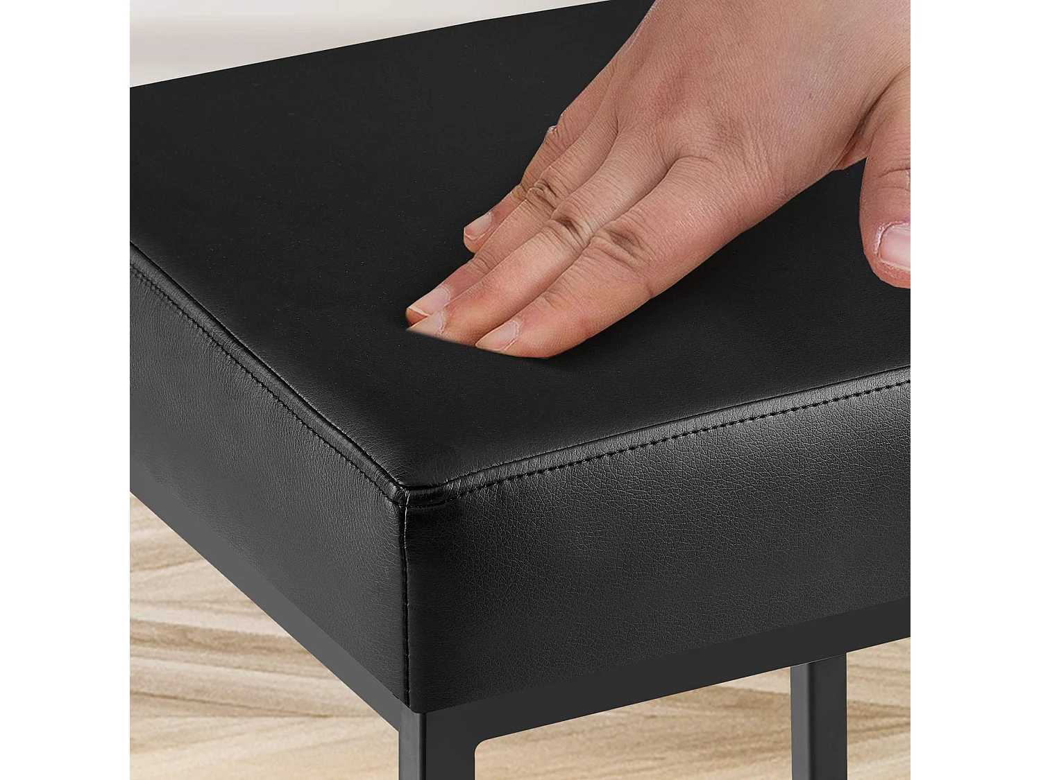 Lot de 2  Tabouret de bar - Similicuir & Noir - Noir - Montreal 80