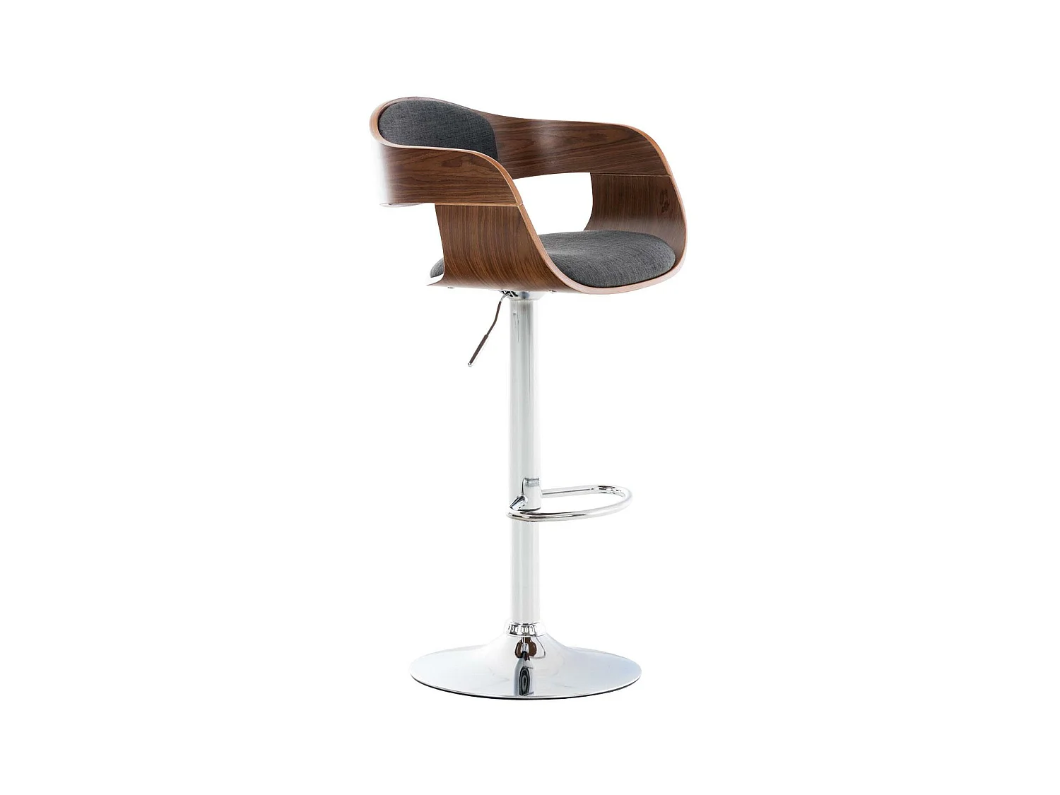 Tabouret de bar - Tissu - Noyer / Gris foncé - Kingston