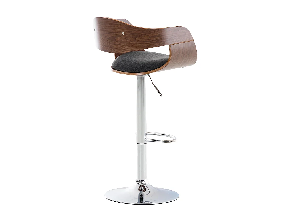 Tabouret de bar - Tissu - Noyer / Gris foncé - Kingston