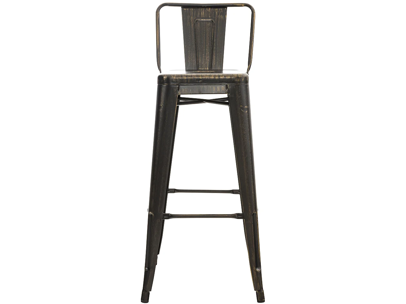 Lot de 2  Tabouret de bar - Métal & Métal - Noir-Or - Mason