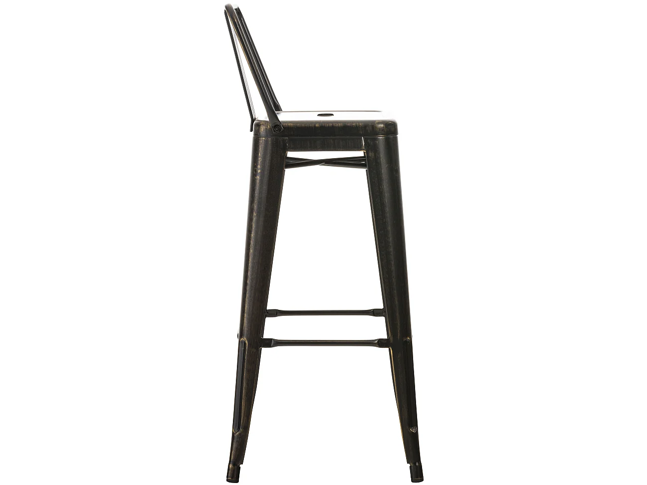 Lot de 2  Tabouret de bar - Métal & Métal - Noir-Or - Mason