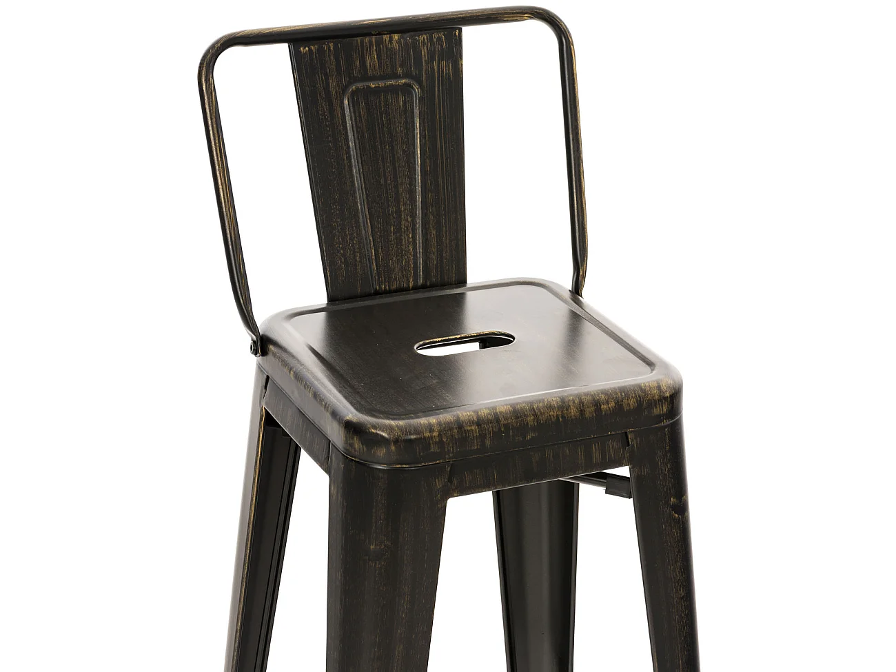 Lot de 2  Tabouret de bar - Métal & Métal - Noir-Or - Mason