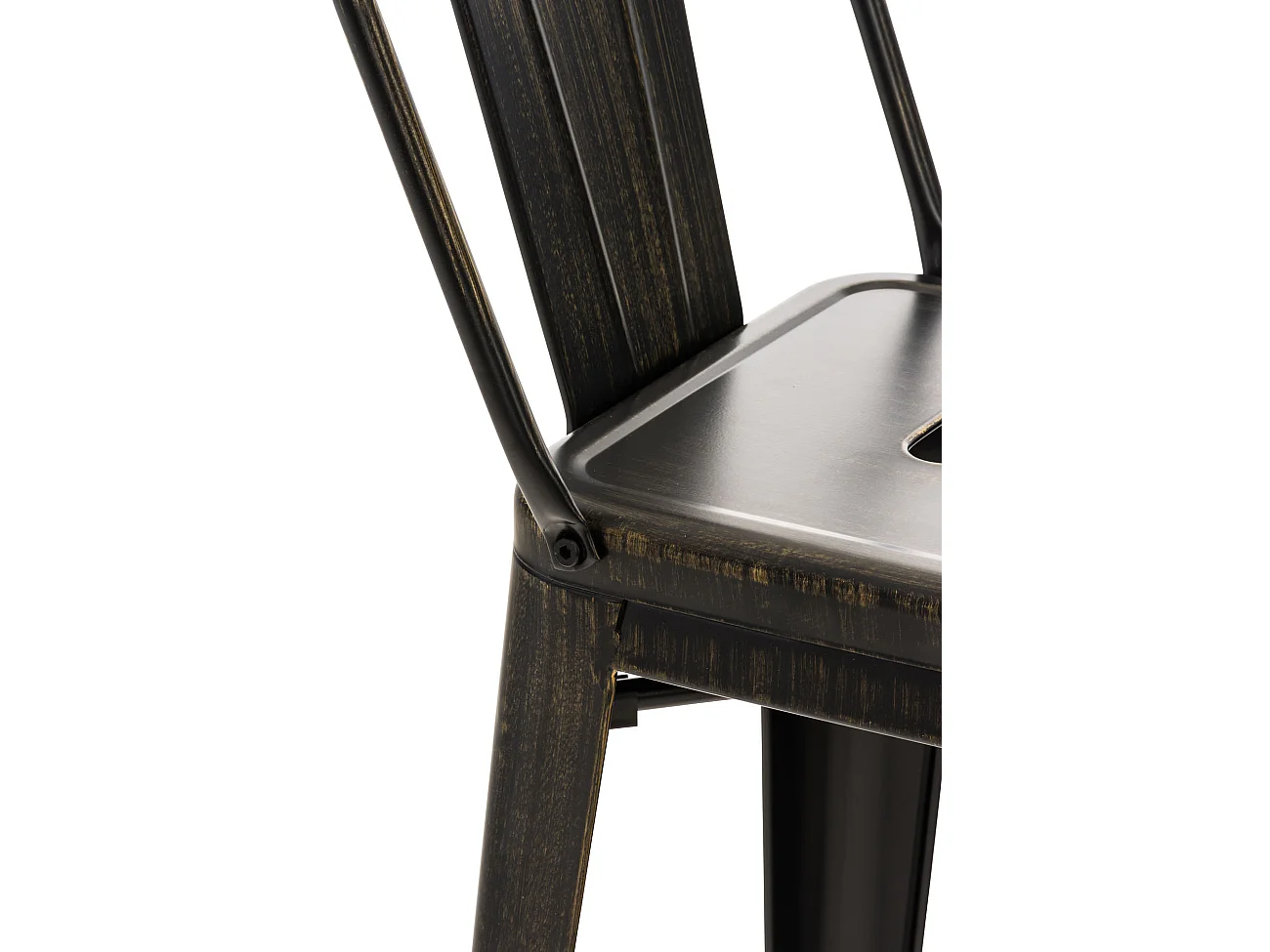 Lot de 2  Tabouret de bar - Métal & Métal - Noir-Or - Mason