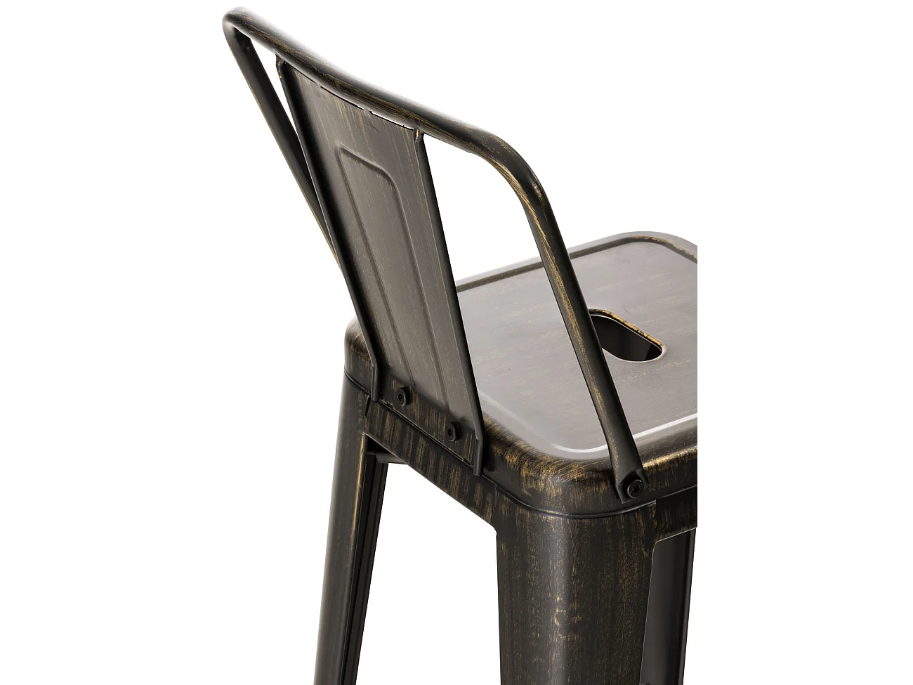 Lot de 2  Tabouret de bar - Métal & Métal - Noir-Or - Mason