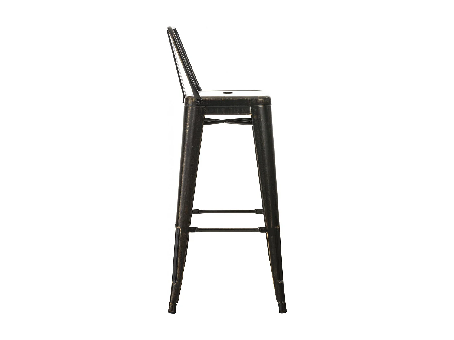 Lot de 2  Tabouret de bar - Métal - Noir-Or - Mason