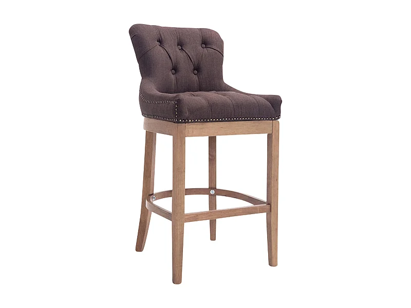 Tabouret de bar - Tissu & Acier inoxydable - Marron - Lakewood