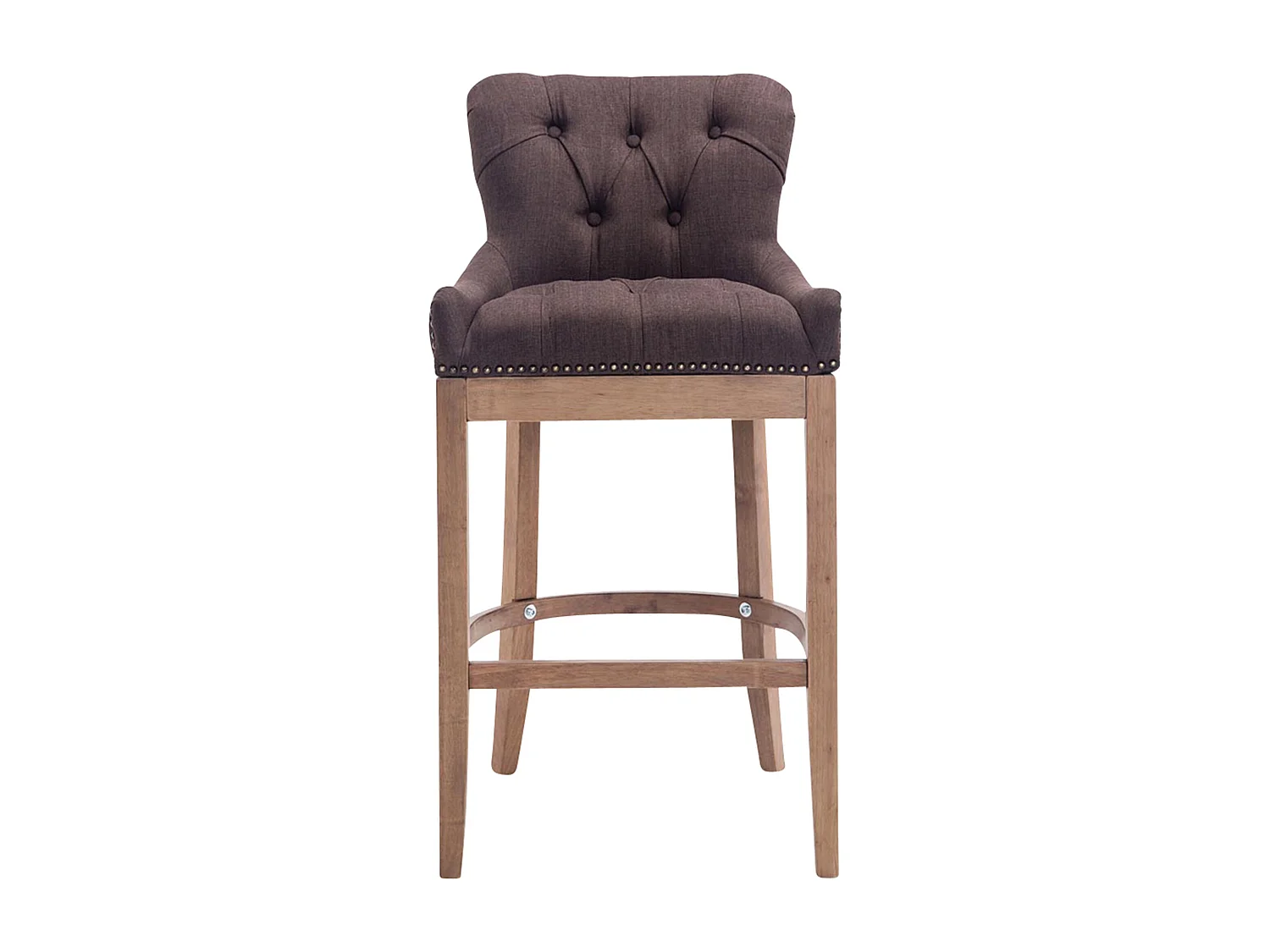 Tabouret de bar - Tissu & Acier inoxydable - Marron - Lakewood
