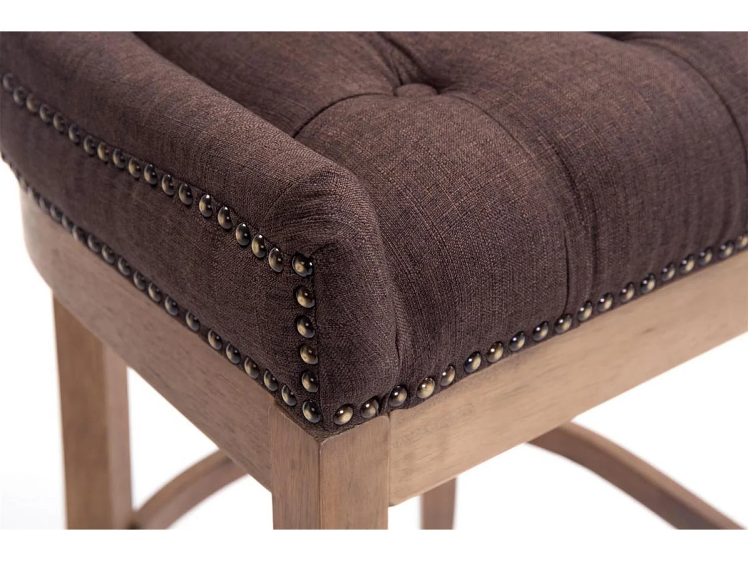 Tabouret de bar - Tissu & Acier inoxydable - Marron - Lakewood