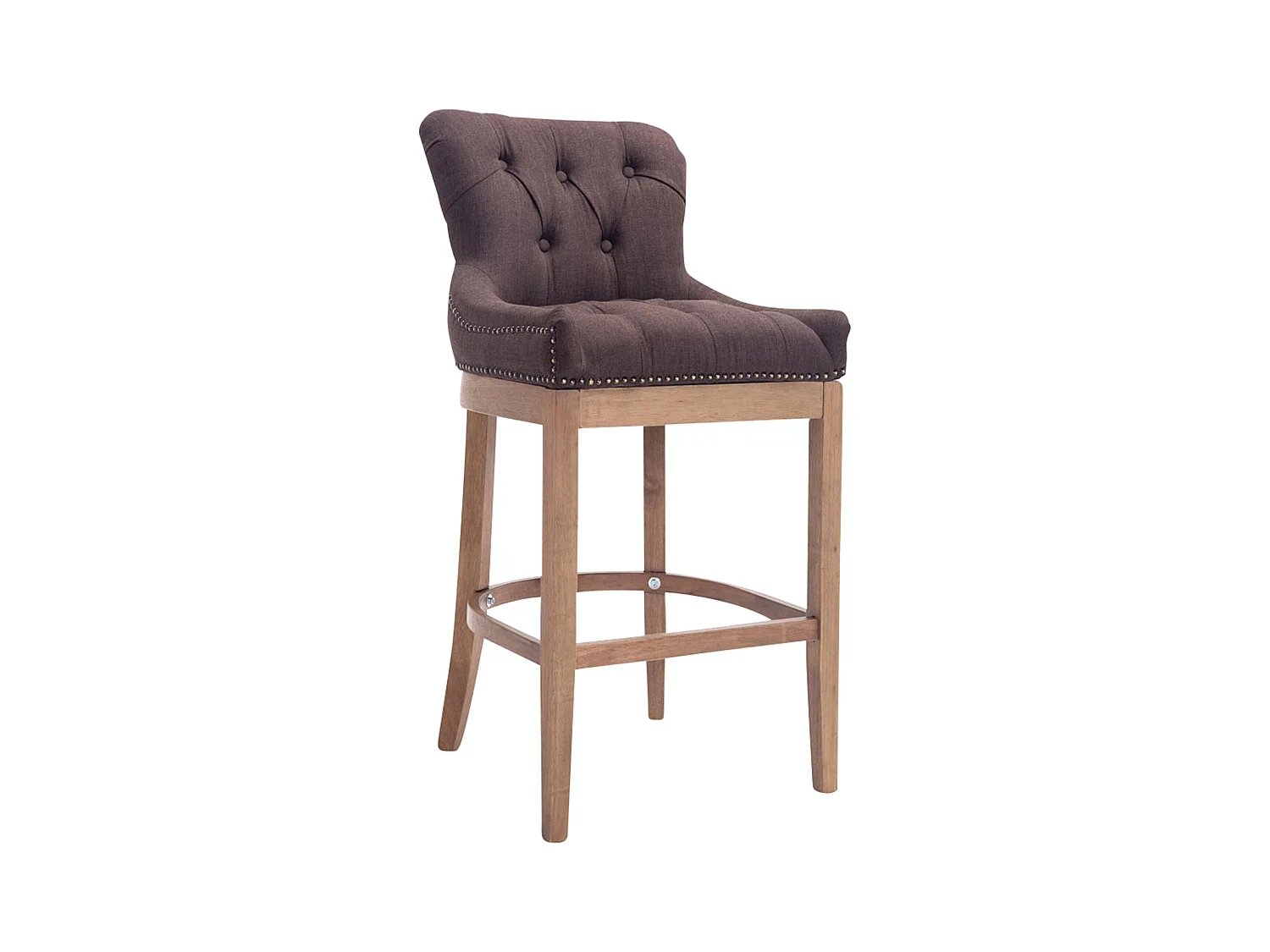 Tabouret de bar - Tissu & Acier inoxydable - Marron - Lakewood