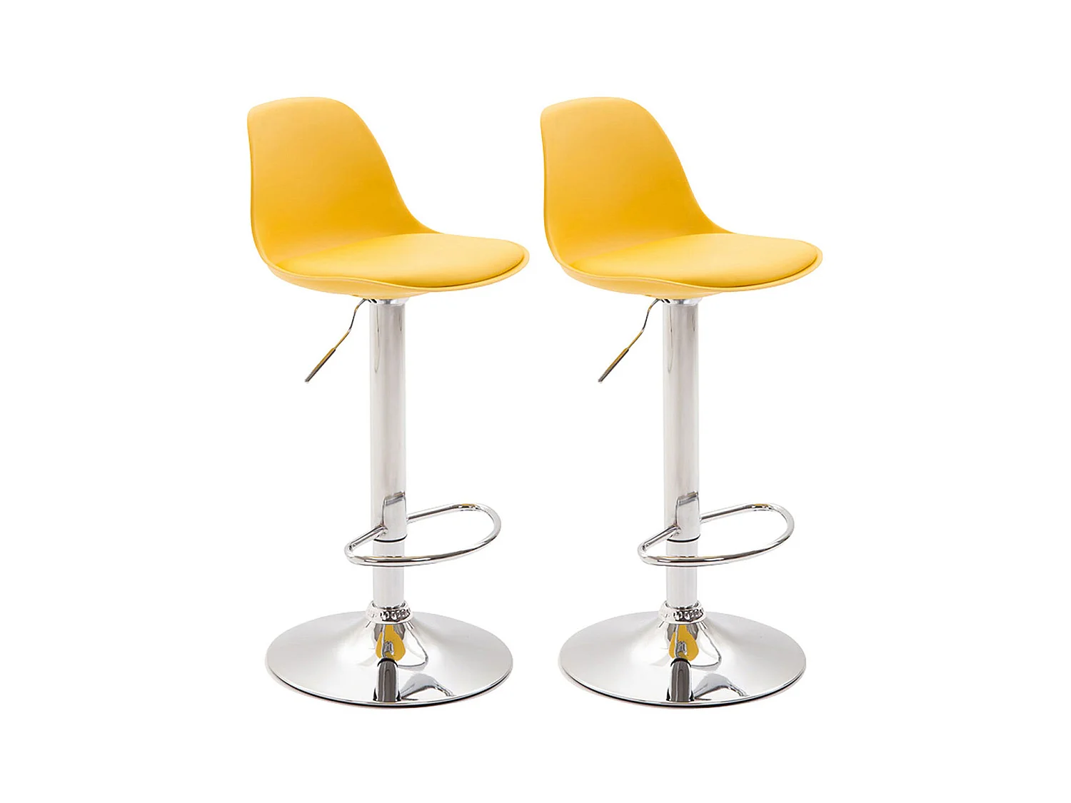 2er Set Barhocker - Kunstleder & Metall - gelb - Kiel