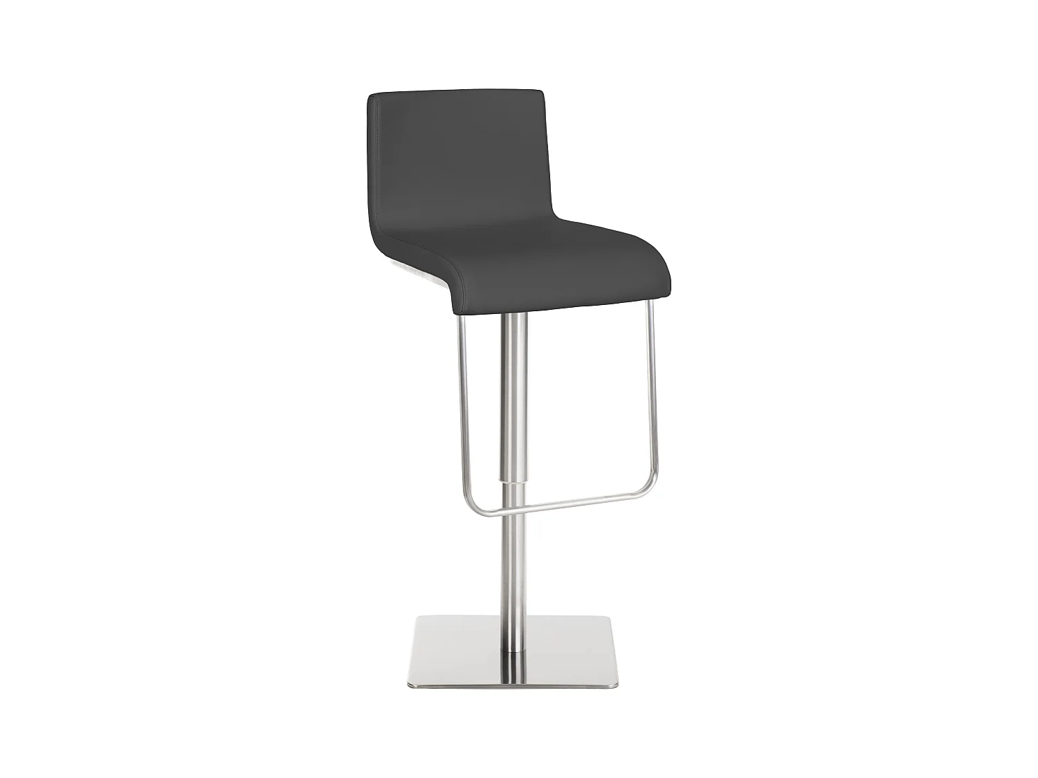 Tabouret de bar - Similicuir & Acier inoxydable - Gris - Limon