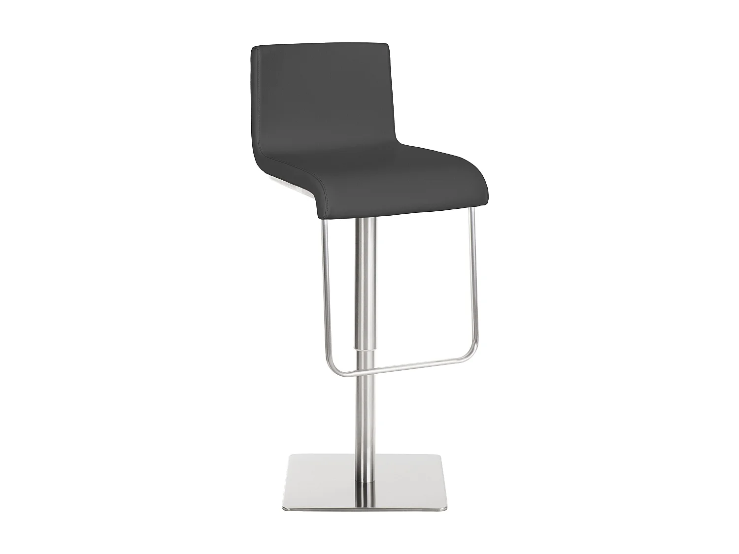 Tabouret de bar - Similicuir & Acier inoxydable - Gris - Limon