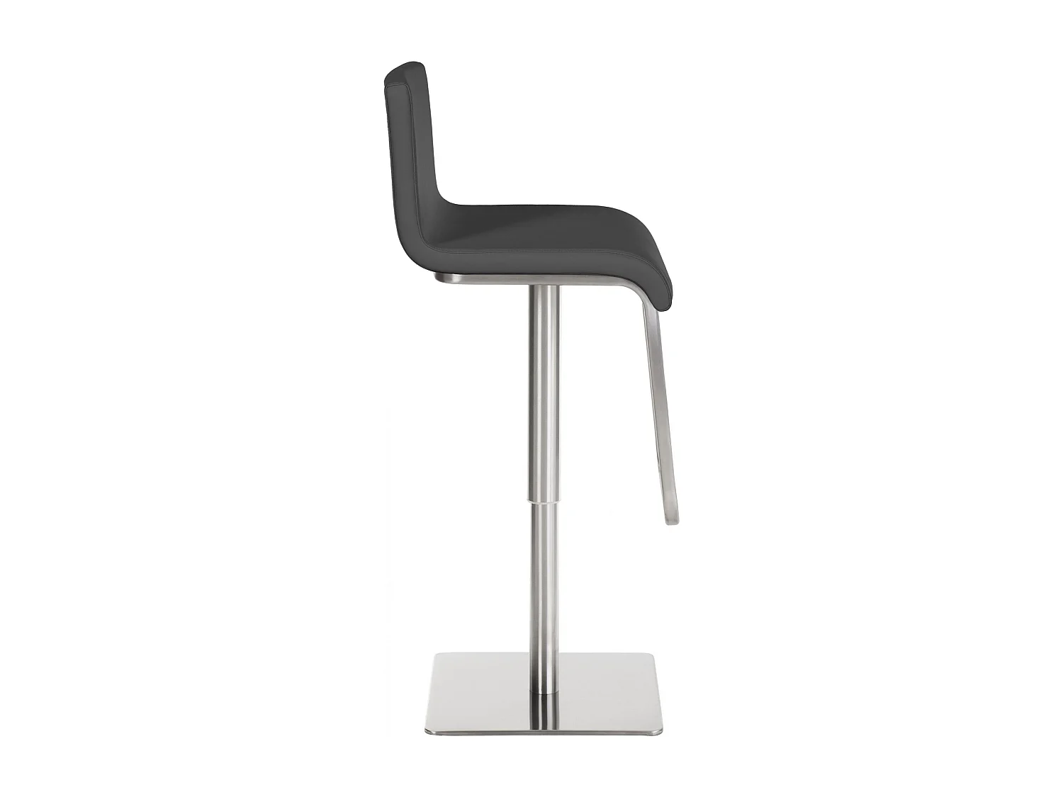 Tabouret de bar - Similicuir & Acier inoxydable - Gris - Limon