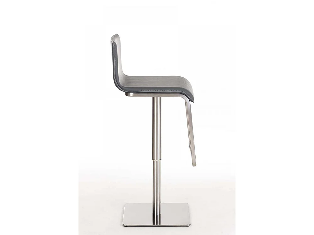 Tabouret de bar - Similicuir & Acier inoxydable - Gris - Limon