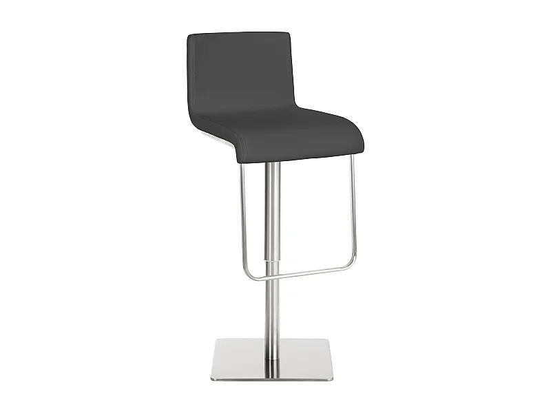 Tabouret de bar - Similicuir & Acier inoxydable - Gris - Limon
