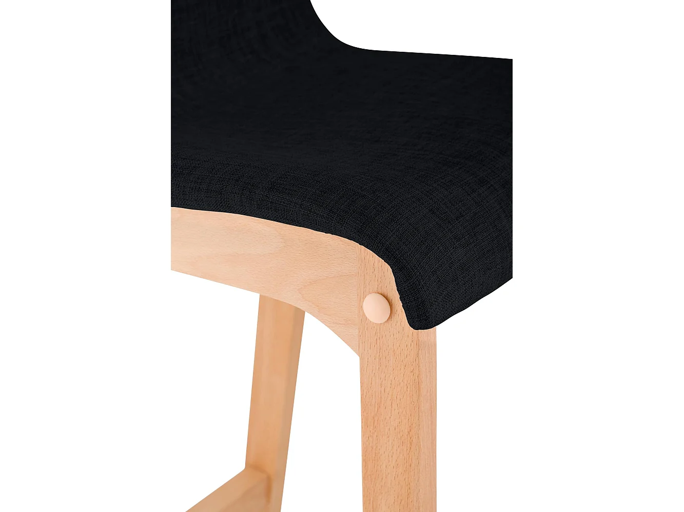 Lot de 2  Tabouret de bar - Tissu - Noir - Hover
