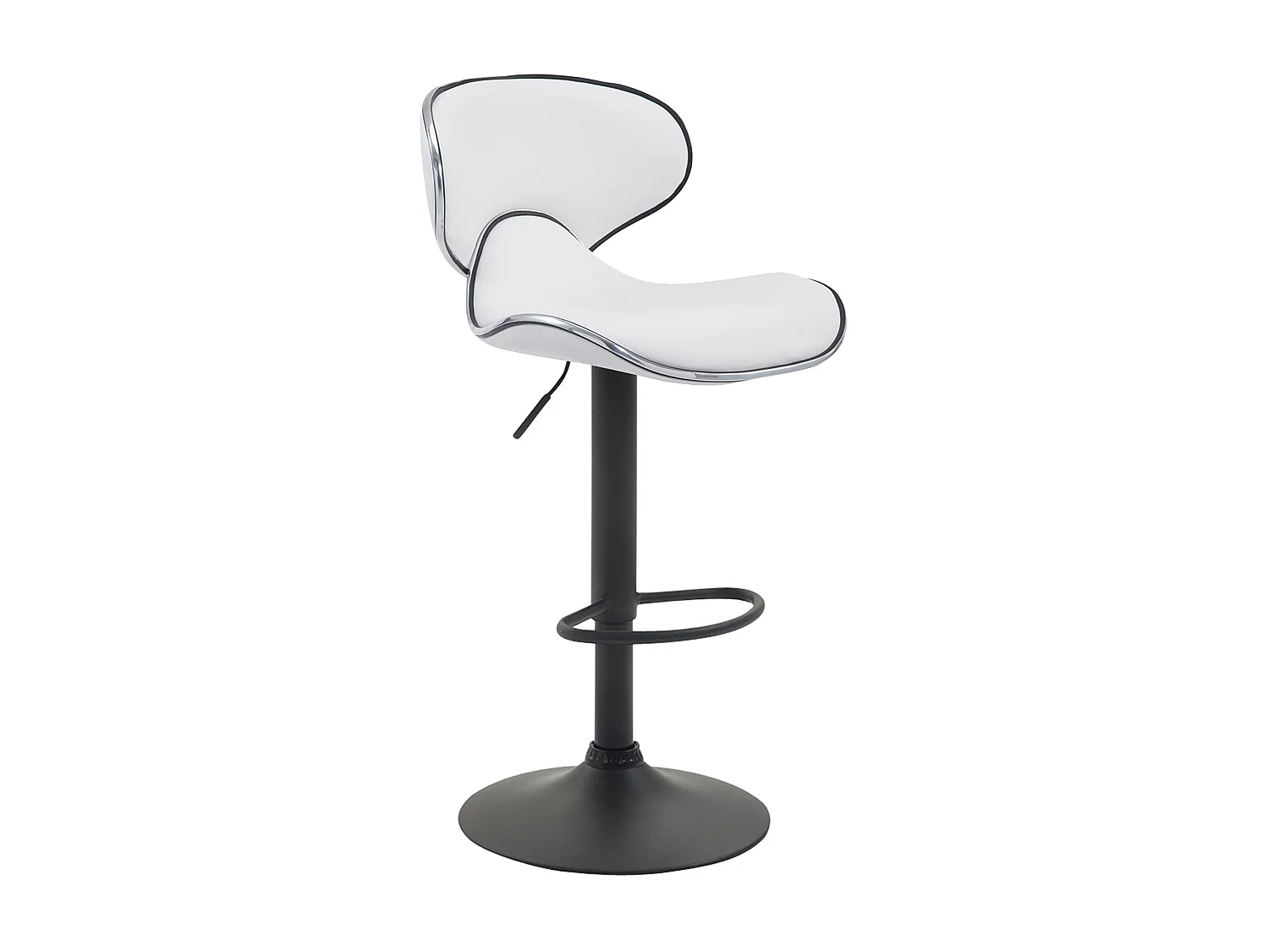 Tabouret de bar - Similicuir & Métal chromé - Blanc - Las Vegas V2