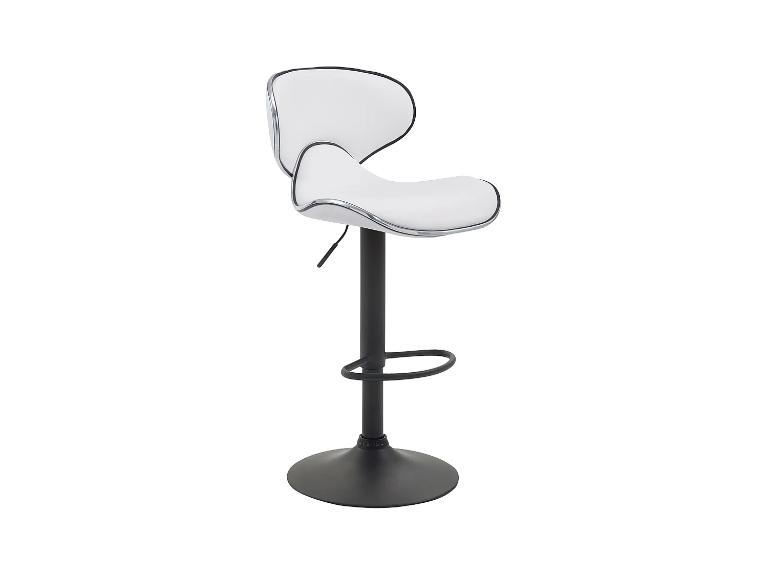 Tabouret de bar - Similicuir & Métal chromé - Blanc - Las Vegas V2
