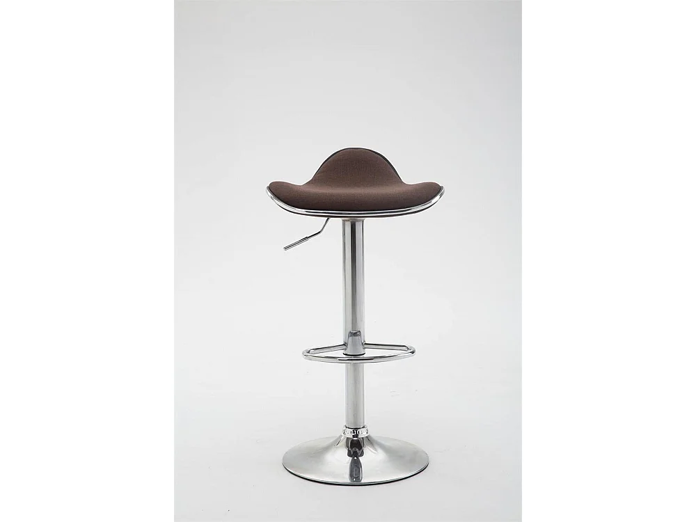 Tabouret de bar - Tissu & Métal chromé - Marron - Shanghai