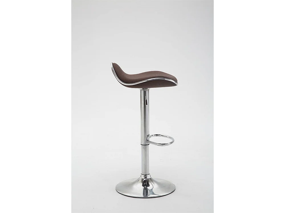 Tabouret de bar - Tissu & Métal chromé - Marron - Shanghai