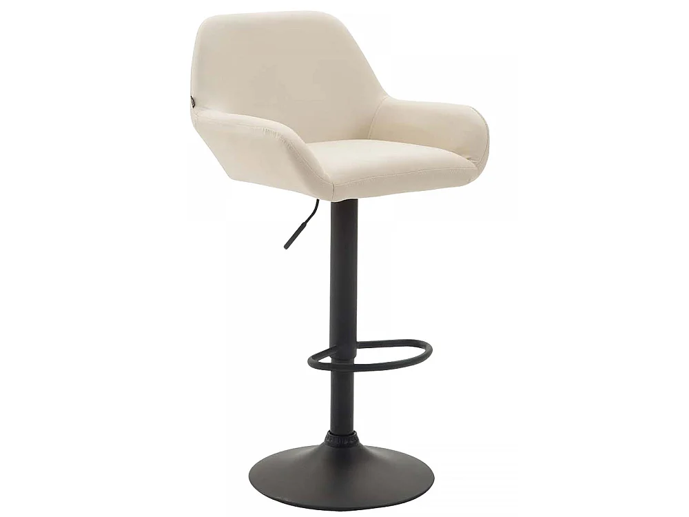 Tabouret de bar - Similicuir & Noir - Crème - Braga