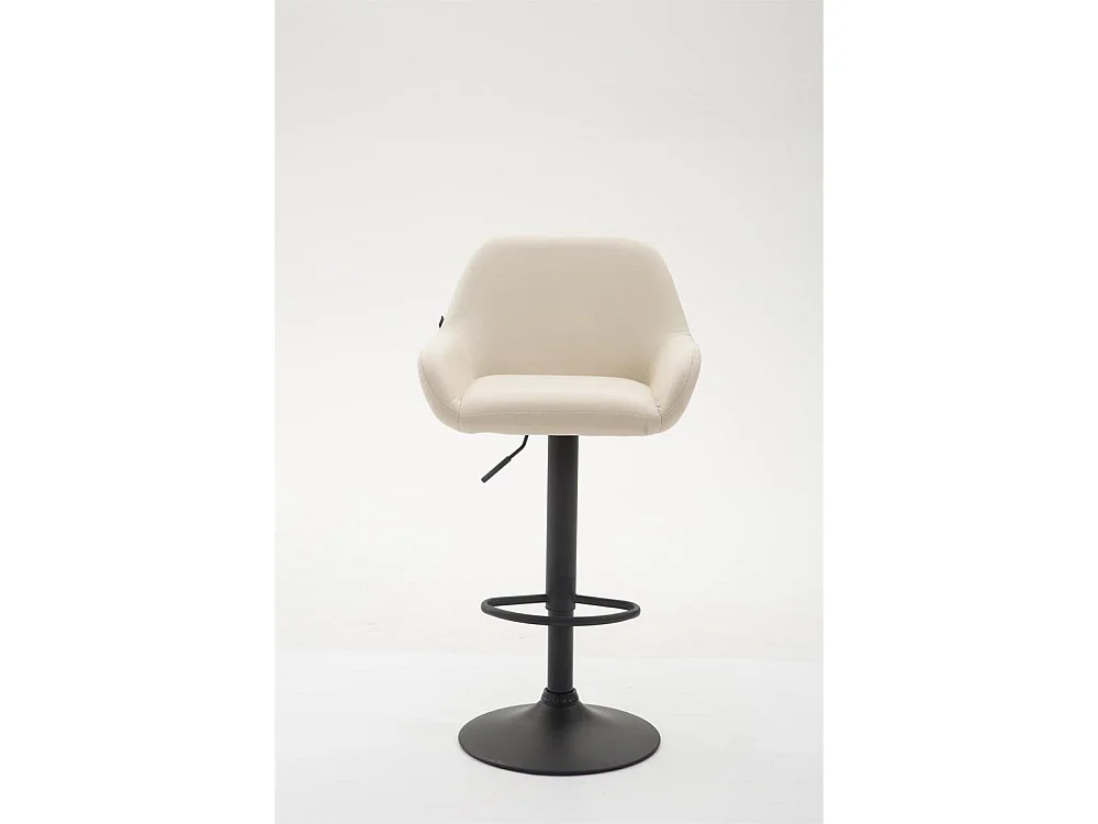 Tabouret de bar - Similicuir & Noir - Crème - Braga