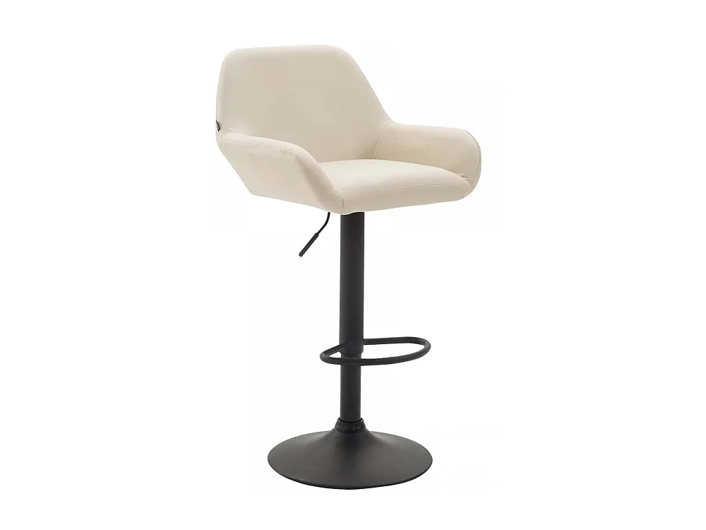 Tabouret de bar - Similicuir & Noir - Crème - Braga