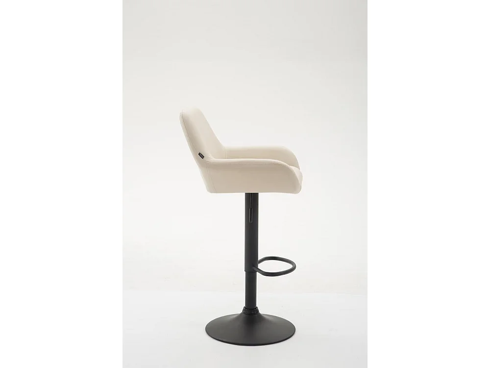 Tabouret de bar - Similicuir & Noir - Crème - Braga