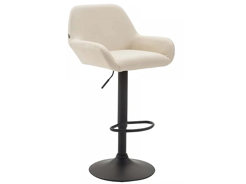 Tabouret de bar - Similicuir & Noir - Crème - Braga