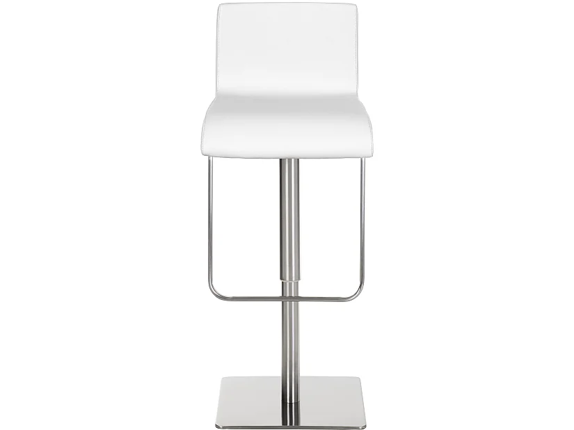 Lot de 2  Tabouret de bar - Similicuir & Acier inoxydable - Blanc - Limon