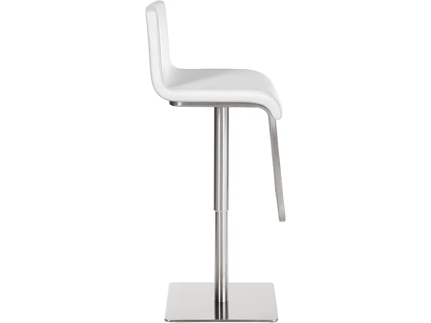 Lot de 2  Tabouret de bar - Similicuir & Acier inoxydable - Blanc - Limon