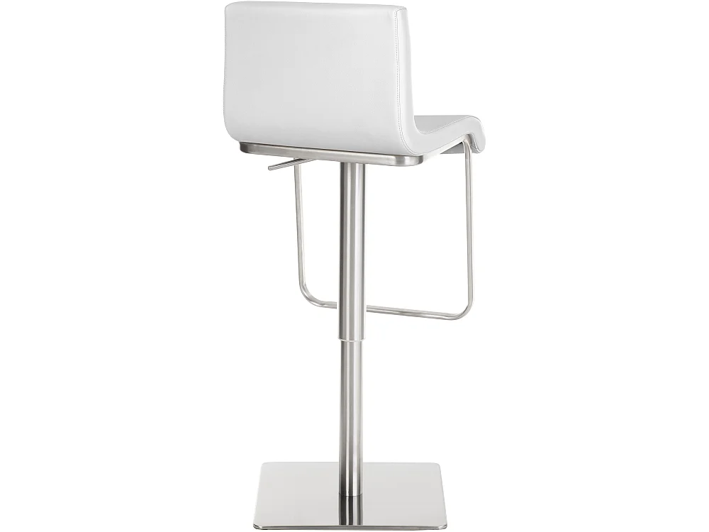 Lot de 2  Tabouret de bar - Similicuir & Acier inoxydable - Blanc - Limon