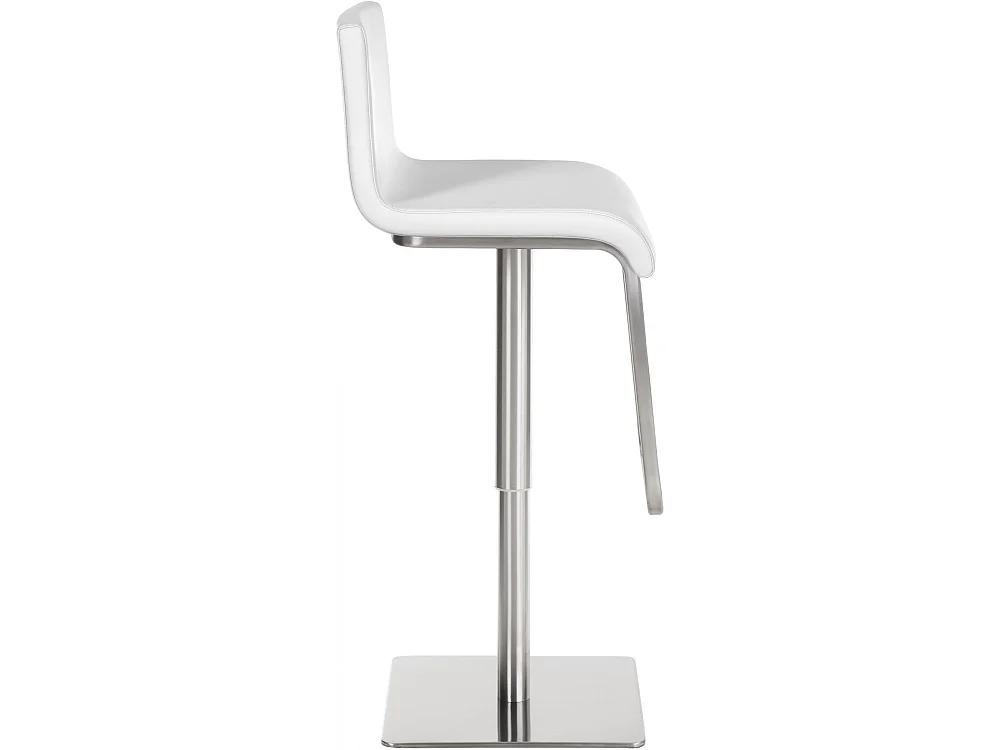 Lot de 2  Tabouret de bar - Similicuir & Acier inoxydable - Blanc - Limon