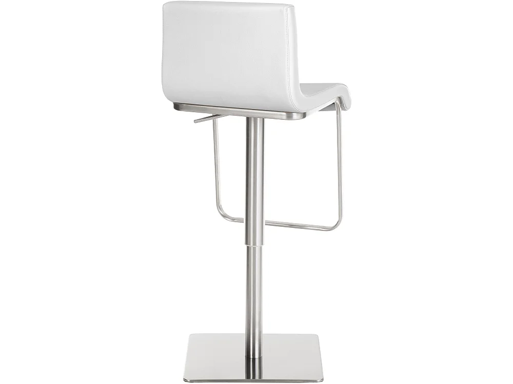 Lot de 2  Tabouret de bar - Similicuir & Acier inoxydable - Blanc - Limon