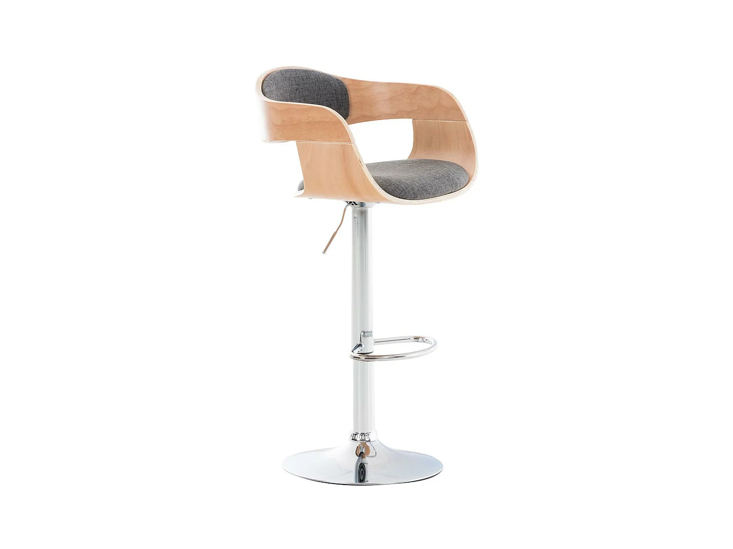 Tabouret de bar - Tissu - Nature / Gris clair - Kingston