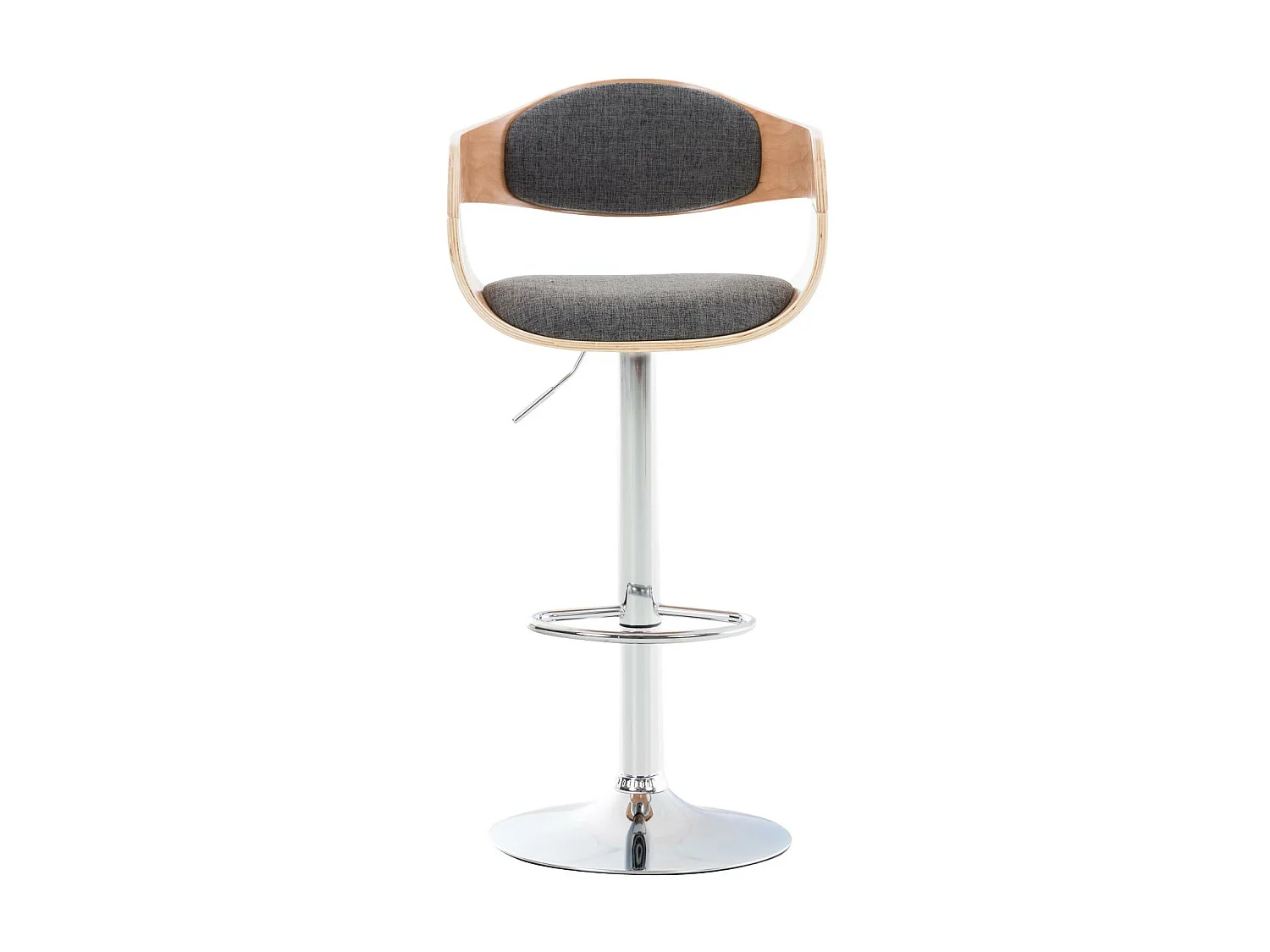 Tabouret de bar - Tissu - Nature / Gris clair - Kingston